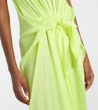 JW Anderson Gathered silk midi dress
