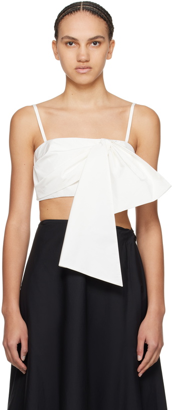 Photo: MSGM White Bow Tank Top