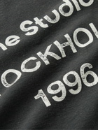 Acne Studios - Oversized Distressed Logo-Print Cotton and Hemp-Blend Jersey T-shirt - Gray