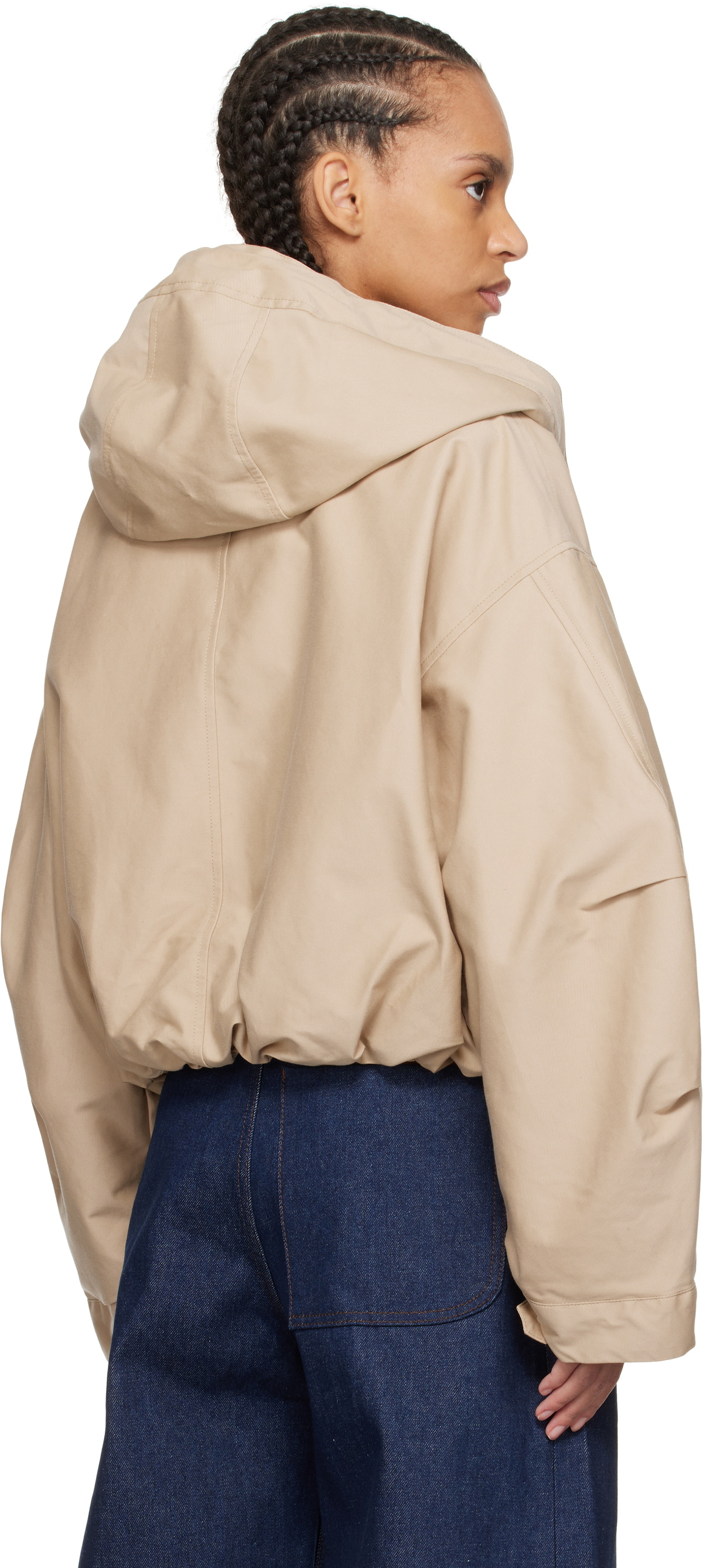 JACQUEMUS Beige 'The Caraco cropped parka' Jacket