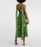 Erdem Floral caped silk maxi dress