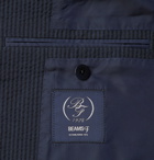 Beams F - Unstructured Cotton-Seersucker Suit - Blue