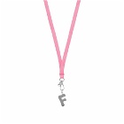 FiSN F Logo Clip Necklace in Pink