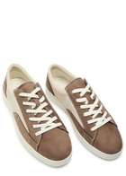 Jude Llow Nico Panelled Grained Leather Sneakers Brown