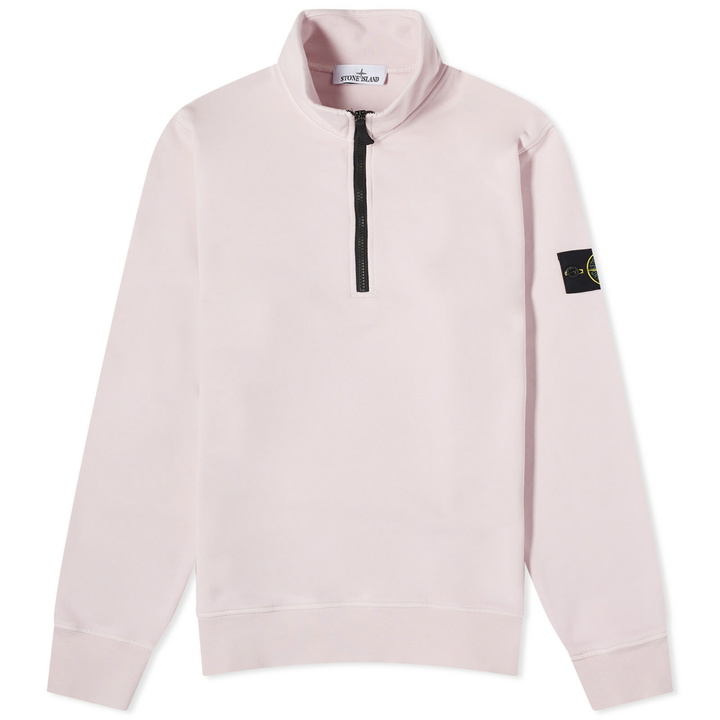 Photo: Stone Island Men's Garment Dyed Half Zip Sweat in Pink