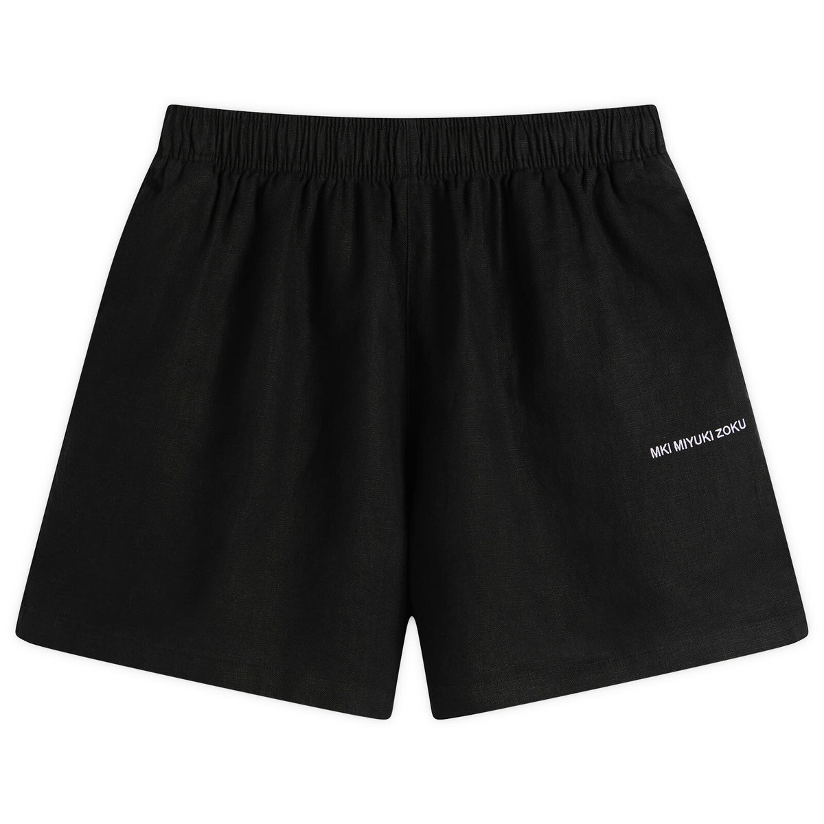 MKI Men's Linen Wide Leg Shorts in Black