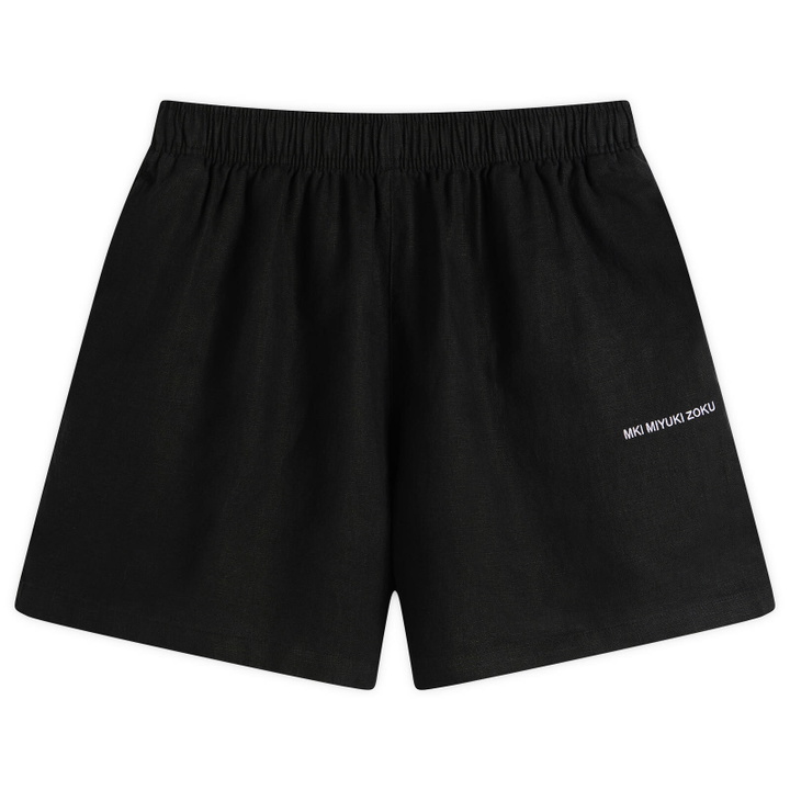 Photo: MKI Men's Linen Wide Leg Shorts in Black