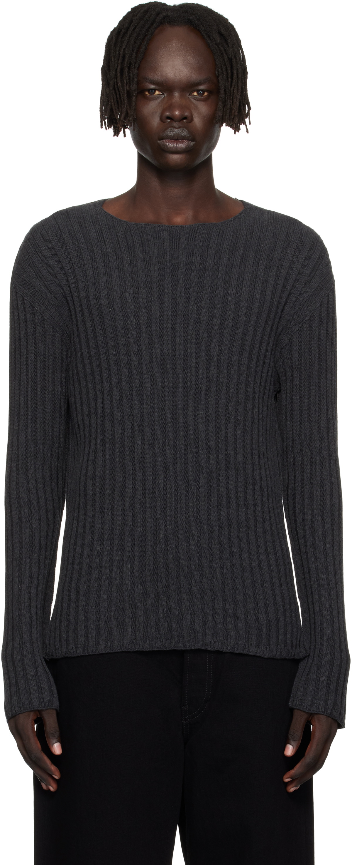 Acne Studios Gray Ribbed Sweater