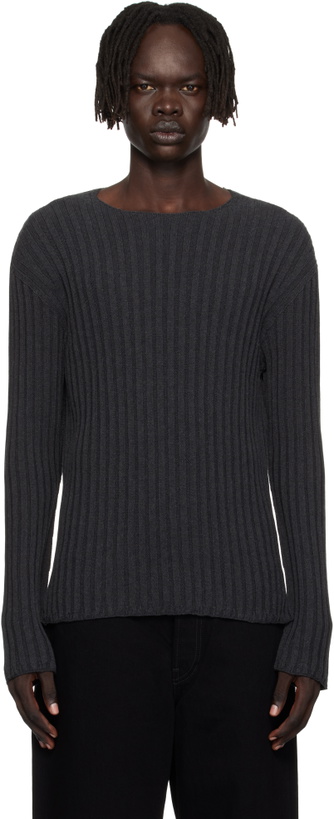 Photo: Acne Studios Gray Ribbed Sweater