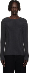 Acne Studios Gray Ribbed Sweater