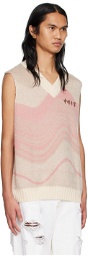 Li-Ning Beige & Pink Jacquard Vest