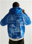 Reese Cooper® - Printed Cotton-Jersey Hoodie - Blue
