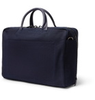 Álvaro - Arturo Leather-Trimmed Canvas Briefcase - Blue