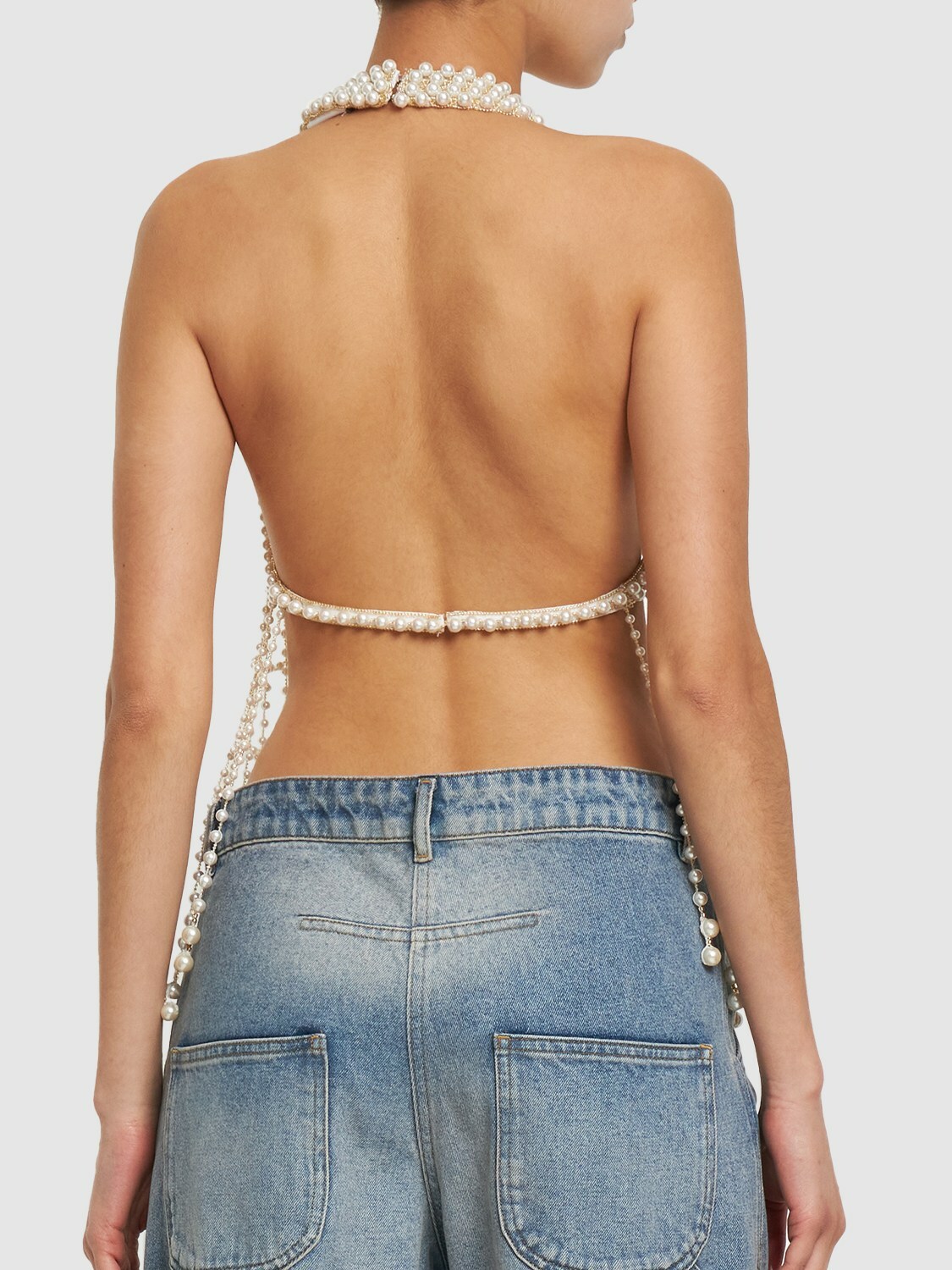 MSGM - Faux Pearl Chain Top MSGM
