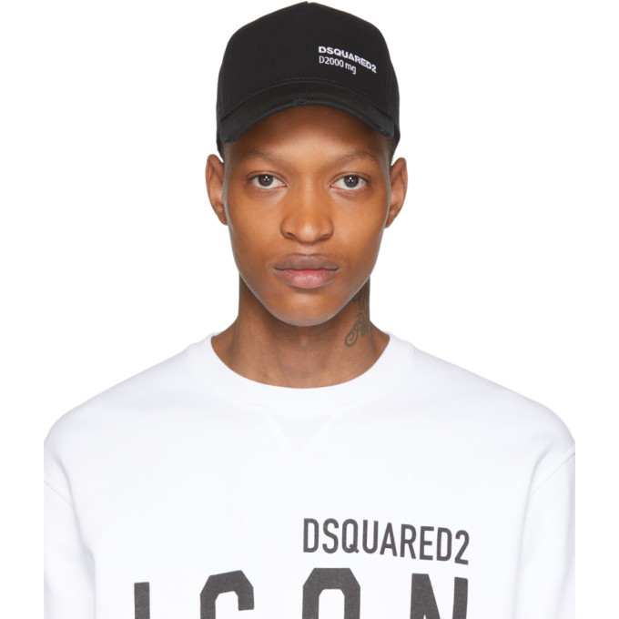 Photo: Dsquared2 Black D2000 mg Baseball Cap