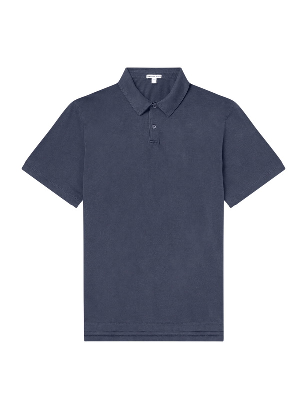 Photo: James Perse - Slim-Fit Supima Cotton-Jersey Polo Shirt - Blue