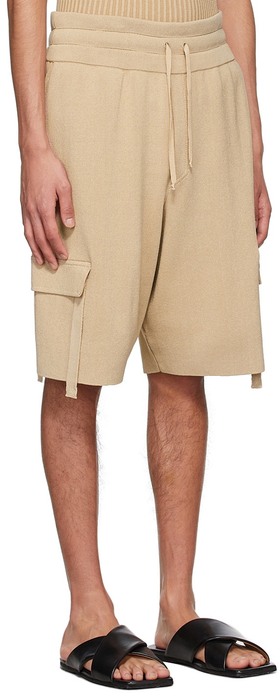 ANDREĀDAMO SSENSE Exclusive Beige Viscose Shorts