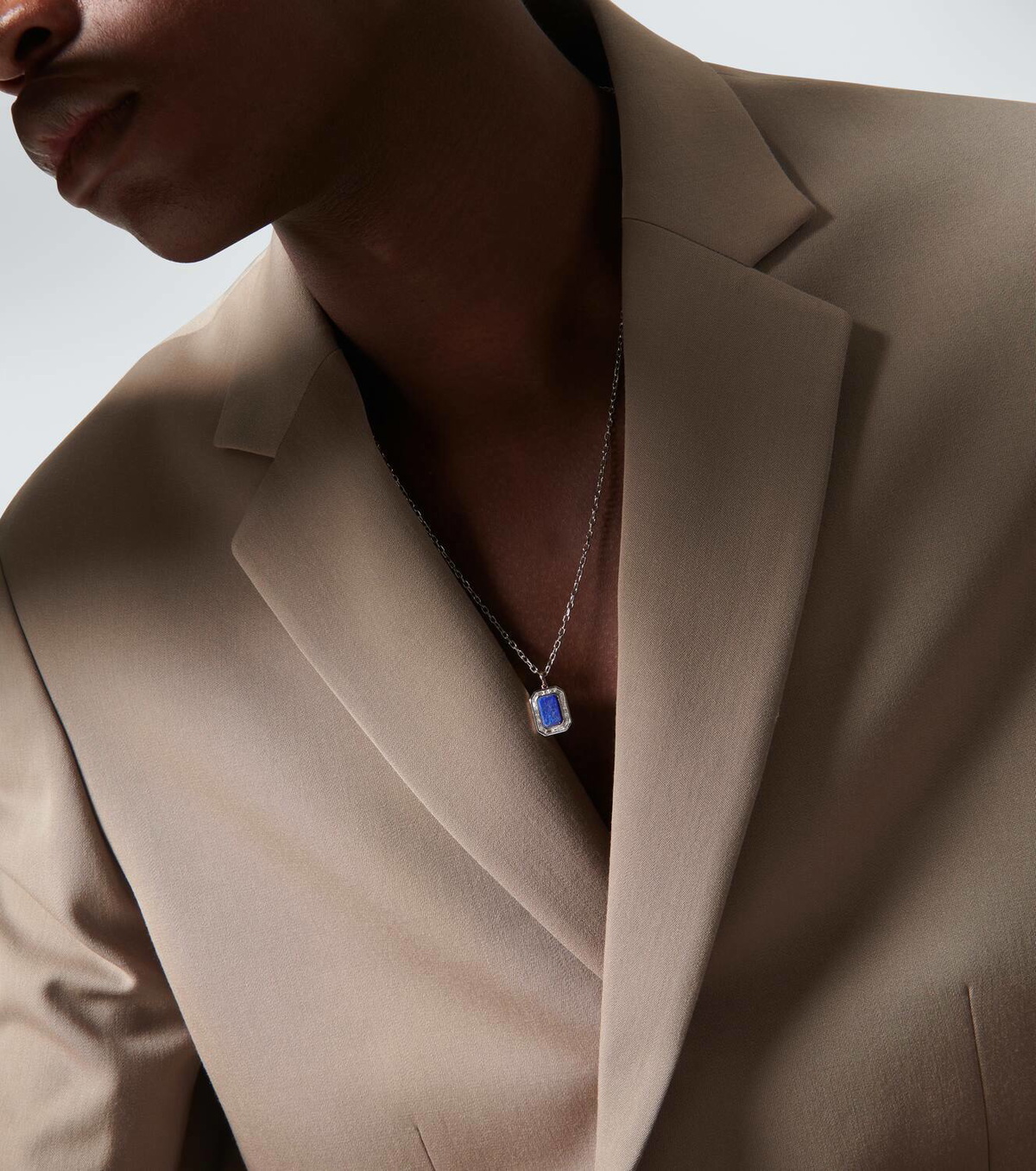 Shay Jewelry 18kt white gold necklace with lapis lazuli and diamonds