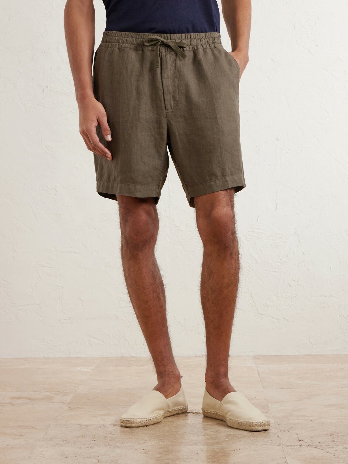 Altea - Samuel Straight-Leg Linen Shorts - Green