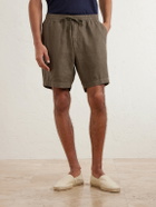 Altea - Samuel Straight-Leg Linen Shorts - Green