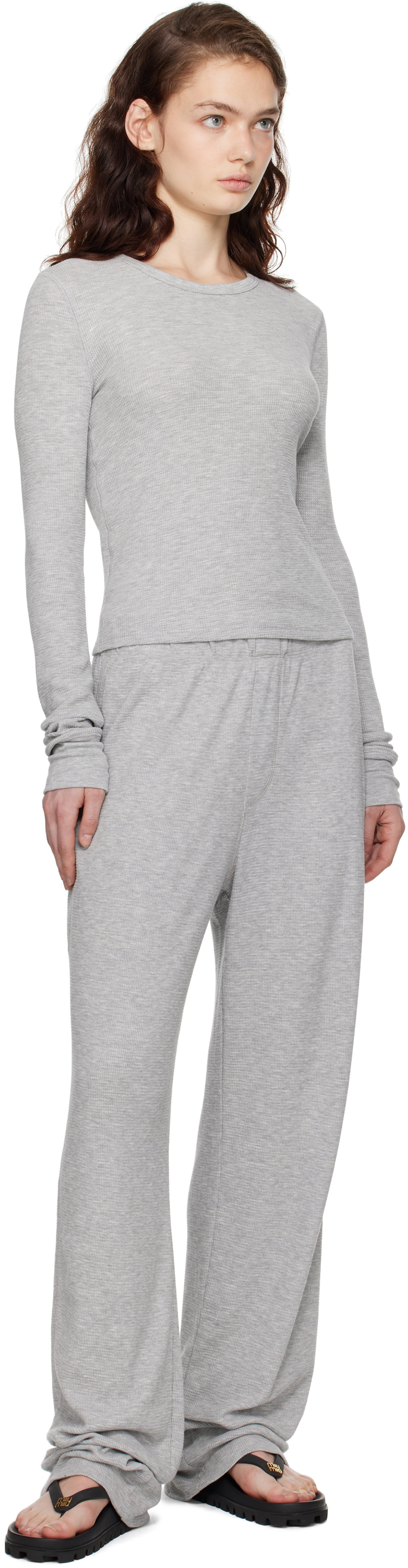 ÉTERNE Gray Long Sleeve Thermal T-shirt