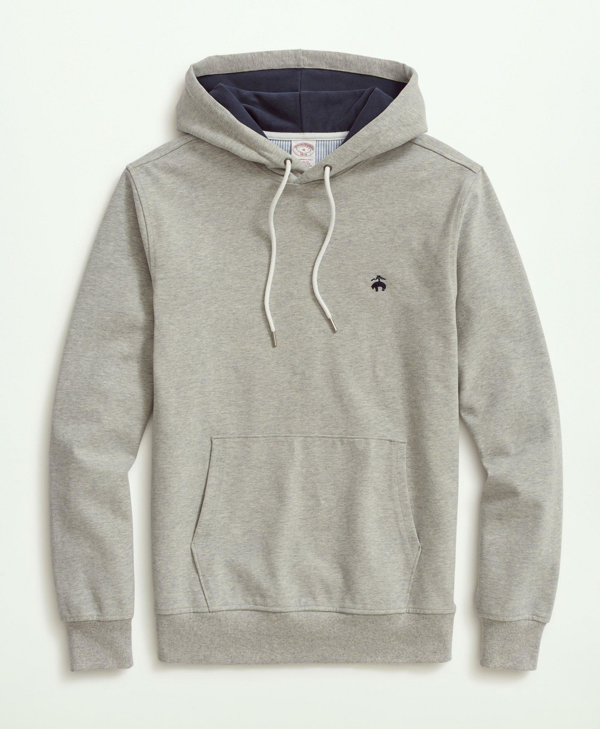 Photo: Brooks Brothers Men's Stretch Sueded Cotton Jersey Hoodie | Grey