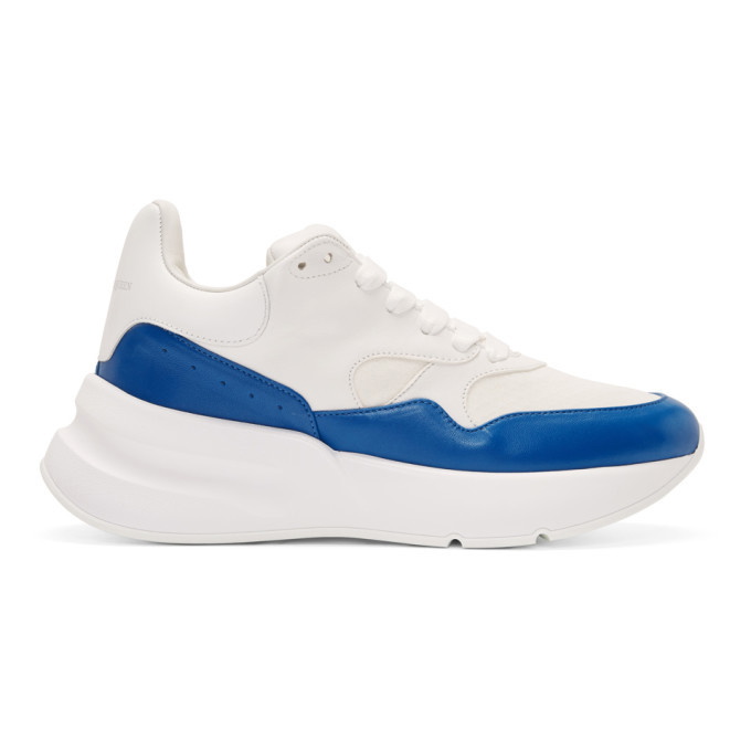 Photo: Alexander McQueen White and Blue Oversized Runner Sneakers