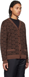 Moschino Brown Jacquard Cardigan