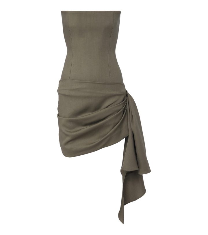 Photo: Alex Perry Draped virgin wool bustier dress