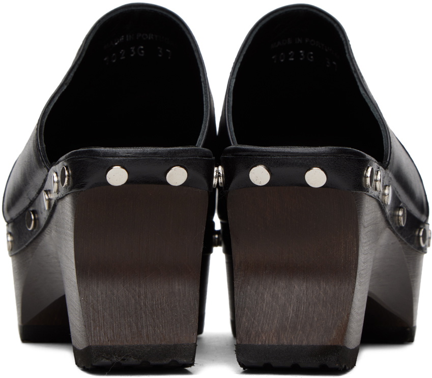 【関税込み】Eckhaus Latta ブラック Frame ミュール Eckhaus Latta Frame 55mm slip-on Leather Sandals | Black