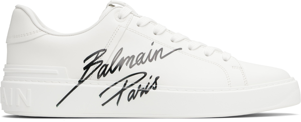 Balmain White B-Court Sneakers Balmain