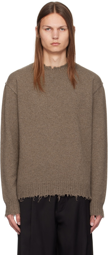 Photo: UMA WANG Brown Frayed Sweater