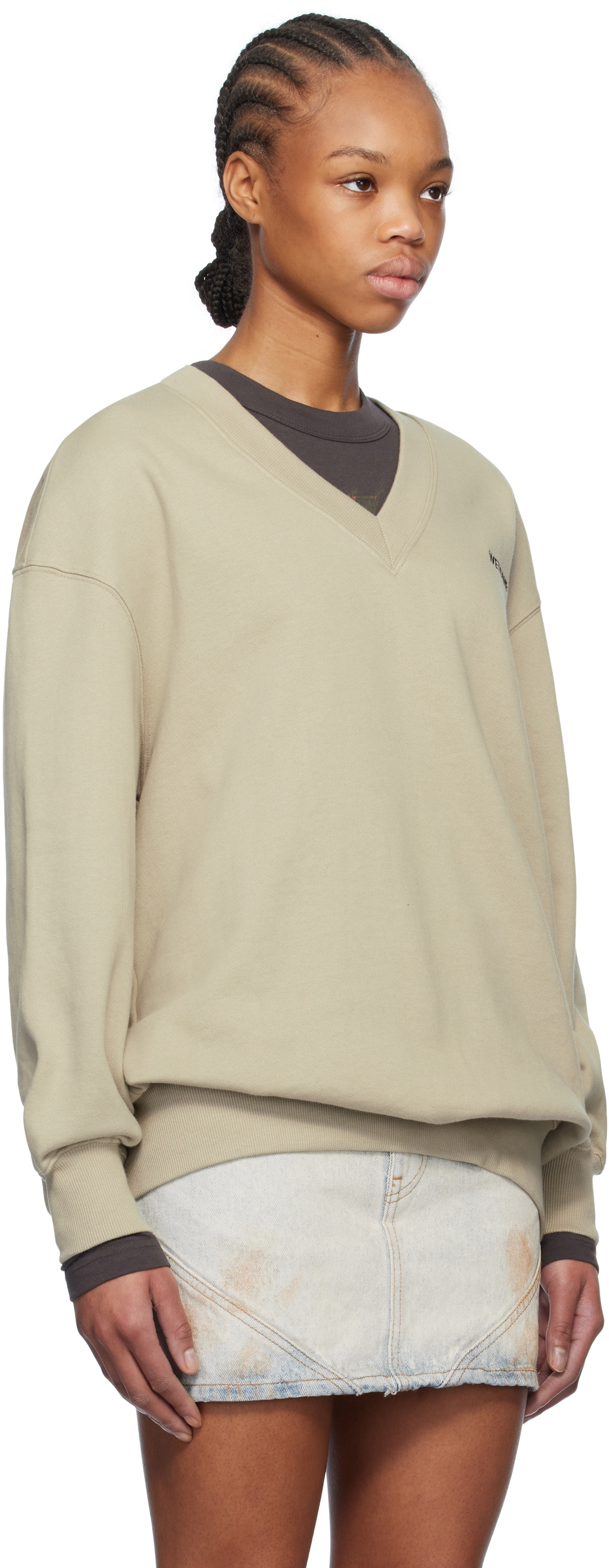 We11done Khaki Oversized Sweatshirt