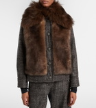 Moncler Grenoble Faite shearling-trimmed virgin wool down ski jacket