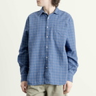 Foret Men's Scout Loose Weave Check Shirt in Light Blue Check