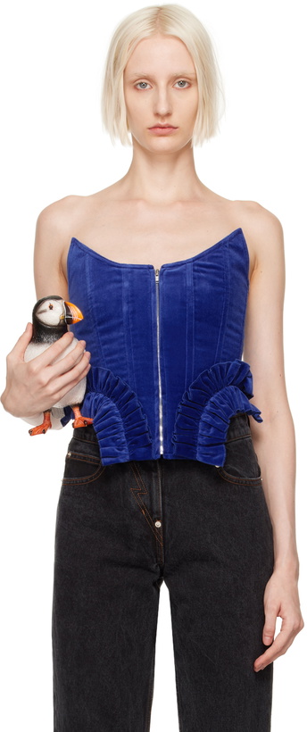 Photo: Pushbutton Blue Frill Hem Corset
