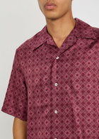 Amiri MA Quad Logo-monogrammed Silk Shirt Dark Red