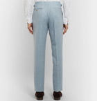 Richard James - Sky-Blue Hyde Slim-Fit Mélange Wool-Hopsack Suit Trousers - Sky blue