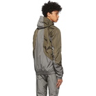 Arnar Mar Jonsson Khaki and Grey Taffeta Windbreaker Jacket