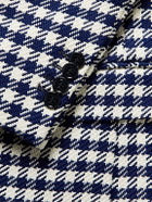 MP Massimo Piombo - Andy Slim-Fit Unstructured Houndstooth Cotton-Blend Jacquard Blazer - Blue