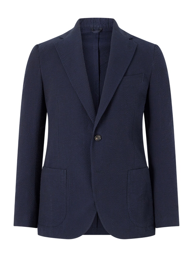 Photo: De Petrillo - Cotton-Seersucker Suit Jacket - Blue