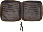 RRL Brown Leather Zip Wallet
