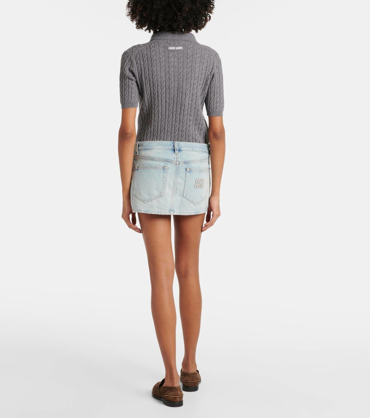 Miu Miu Logo denim miniskirt Miu Miu