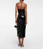 David Koma Corset patent leather midi dress