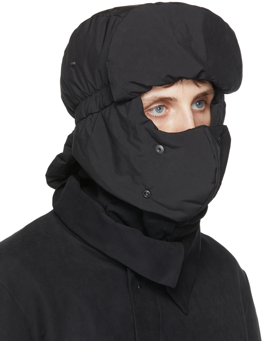 The Viridi-anne Black Puffer Masked Hat The Viridi-anne