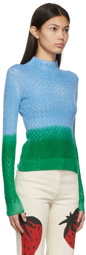 JW Anderson Blue & Green Cable Gradient Sweater