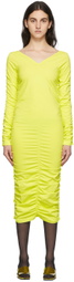 Helmut Lang Green Ruched Dress
