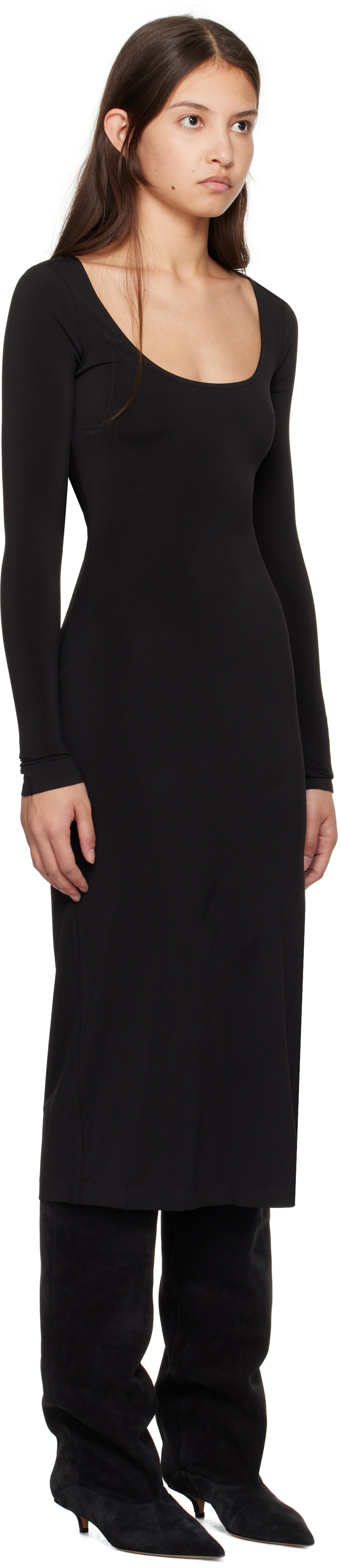 GUIZIO Black Sander Midi Dress