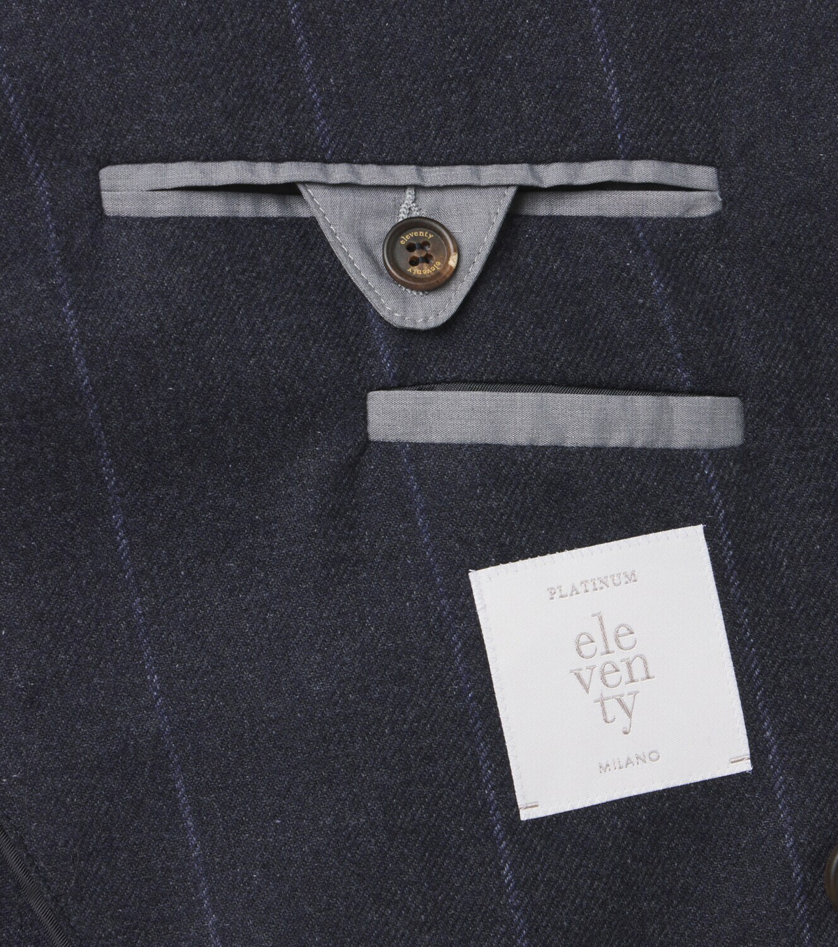 Eleventy Pinstriped wool, cotton, and cashmere blazer