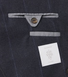 Eleventy Pinstriped wool, cotton, and cashmere blazer